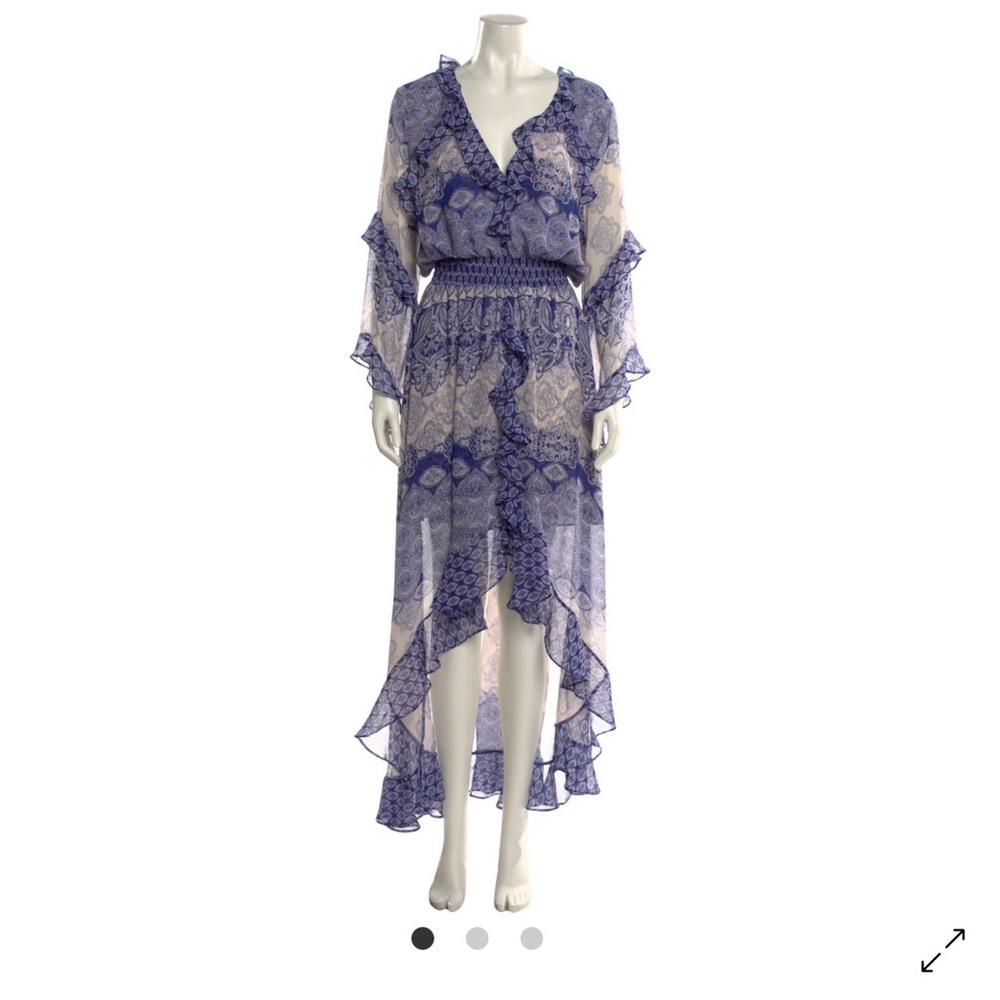 Misa Los Angeles Blue Paisley Print Dress